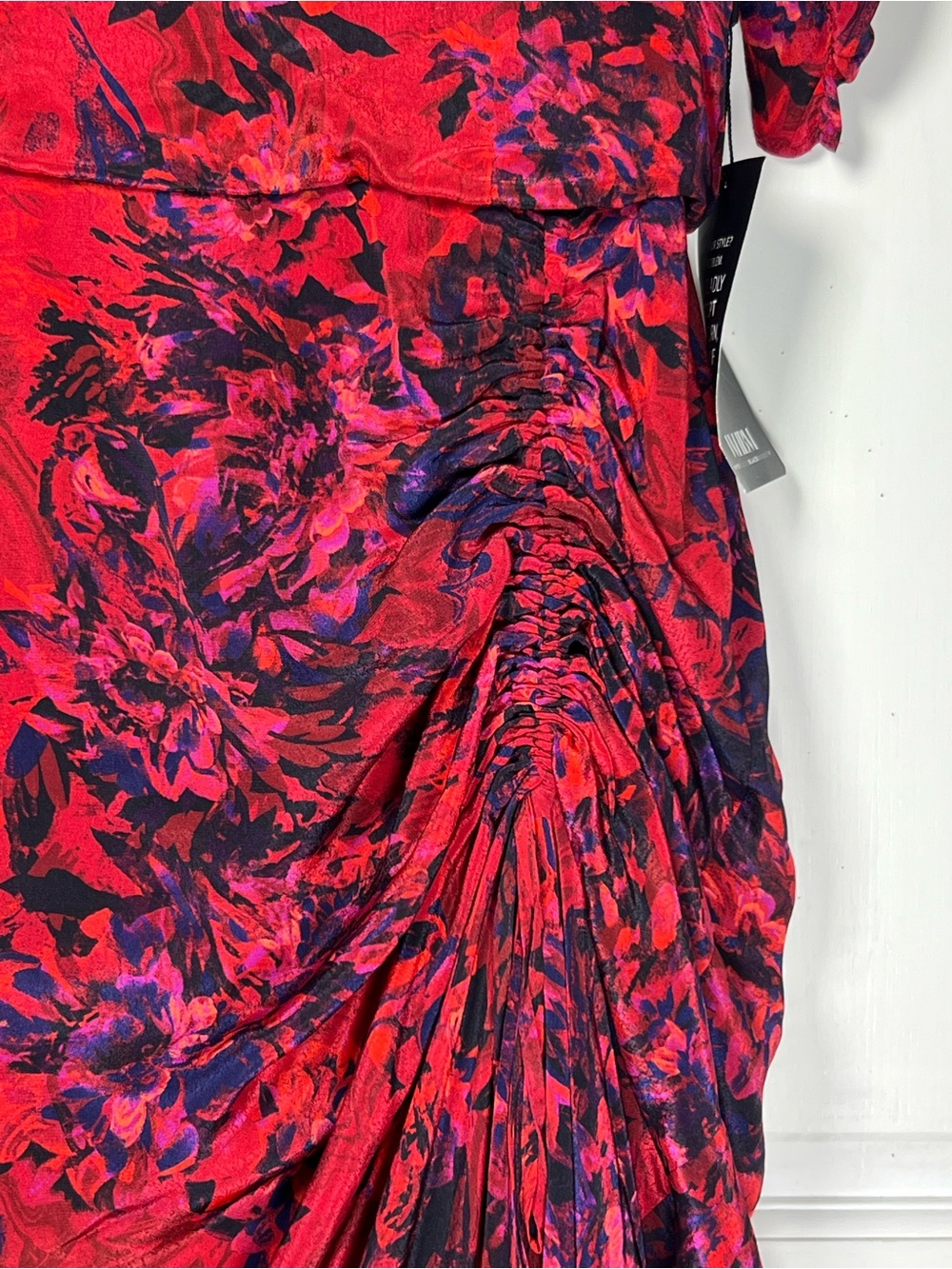 NWT White House Black Market Kaleidoscope Indulgent Ruched Midi Dres Sz 10 - Picture 4 of 12
